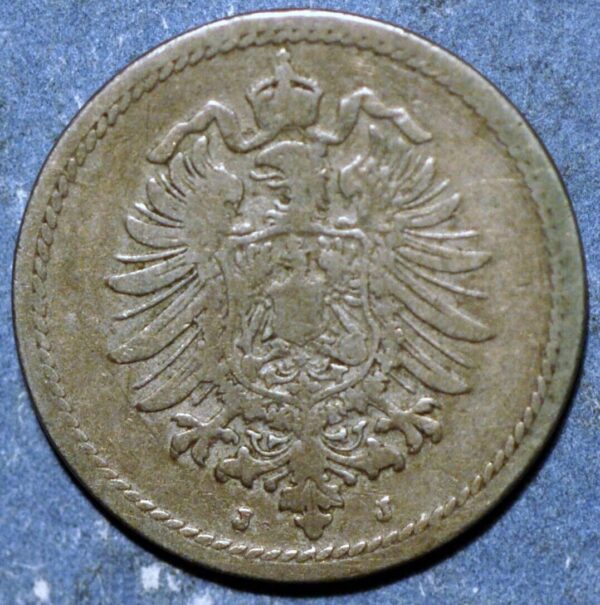 Germany Empire 5 Pfennig 1888 J KM# 3 - Image 2