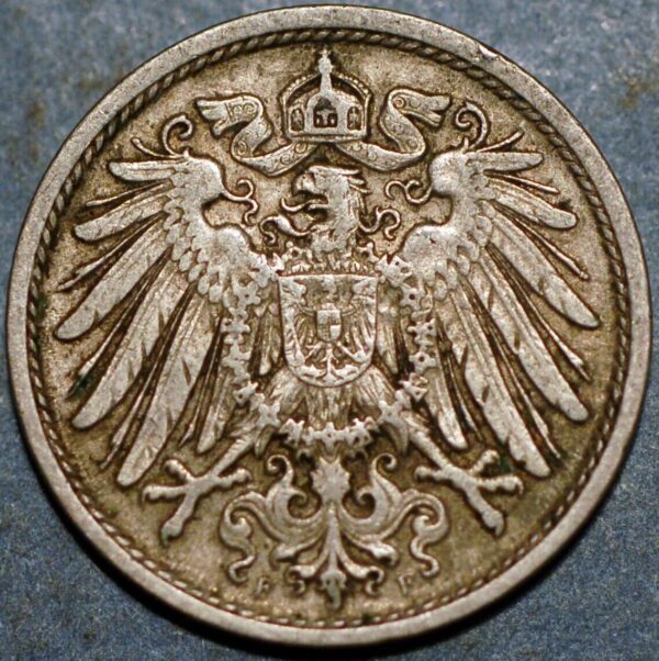 Germany Empire 10 Pfennig 1908 F Wilhelm II KM# 12 - Image 2