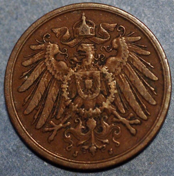 Germany 2 Pfennig 1914 J Wilhelm II KM# 16 - Image 2