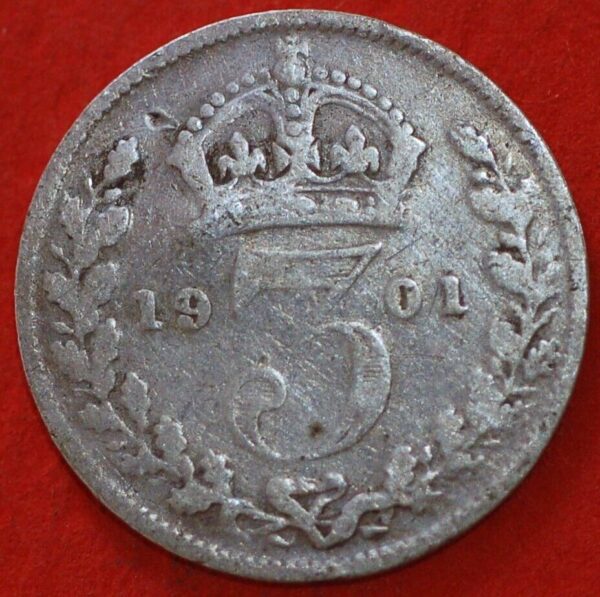 Great Britain 3 Pence 1901 KM# 777 - Image 2