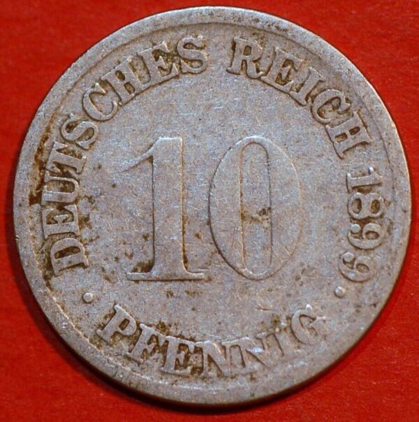 Germany Empire 10 Pfennig 1899 G Wilhelm II KM# 12 - Image 2