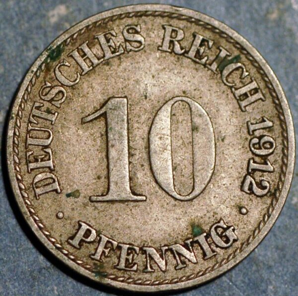 Germany Empire 10 Pfennig 1912 A Wilhelm II KM# 12