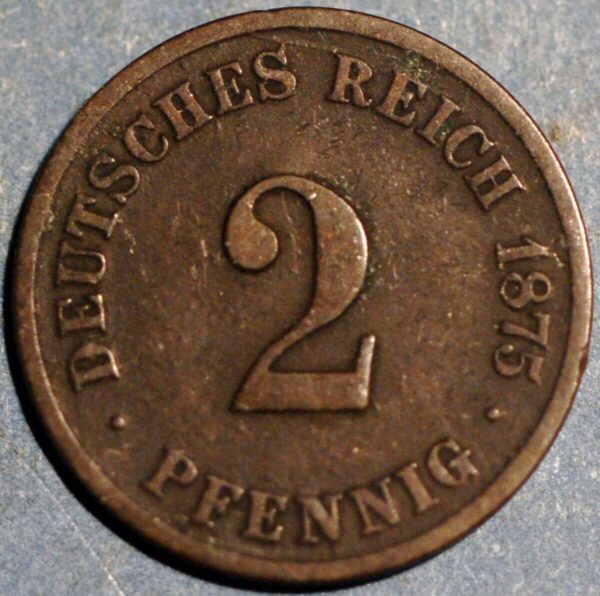 Germany 2 Pfennig 1875 C Wilhelm I KM# 2