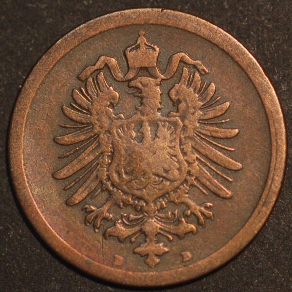 Germany 1 Pfennig 1888 D Wilhelm II KM# 1 - Image 2