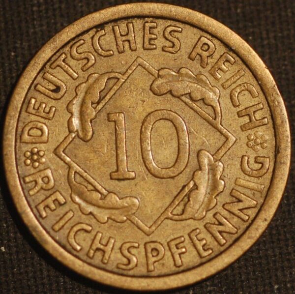 Germany Weimar Republic 10 Reichspfennig 1930 A KM# 40 - Image 2