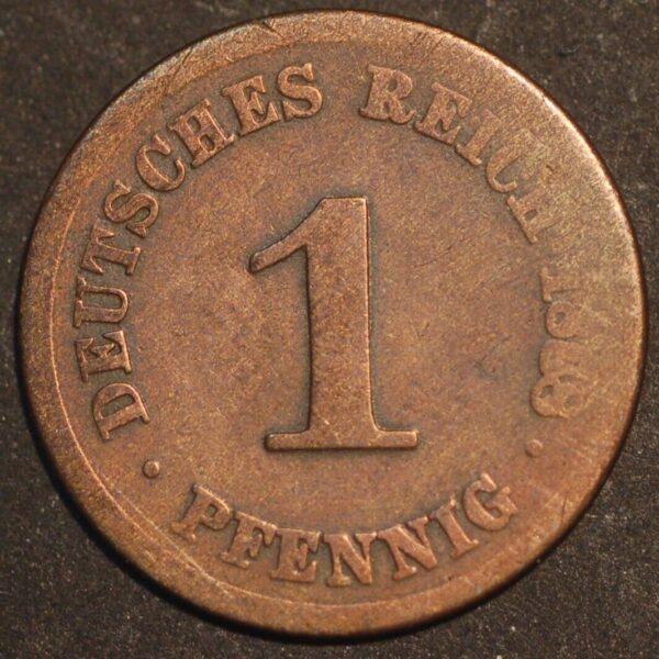 Germany 1 Pfennig 1888 D Wilhelm II KM# 1