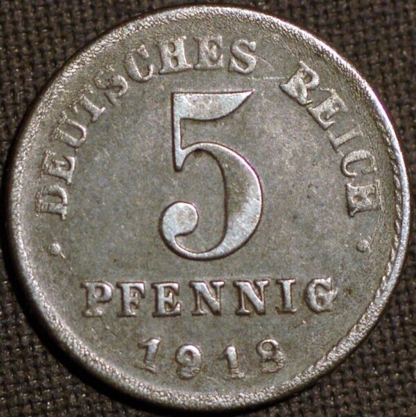 Germany Empire 5 Pfennig 1918 D KM# 19 - Image 2