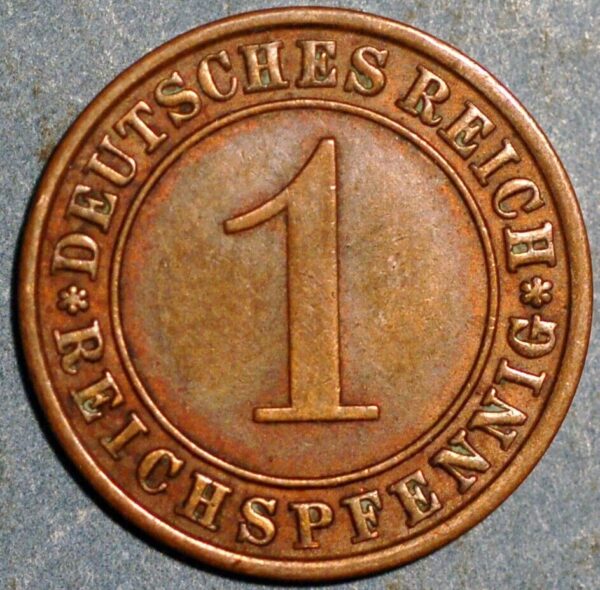 Germany Weimar Republic 1 Reichspfennig 1932 A KM# 37