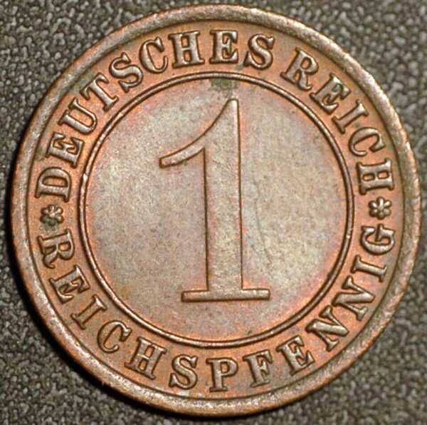 Germany Weimar Republic 1 Reichspfennig 1931 A KM# 37 - Image 2