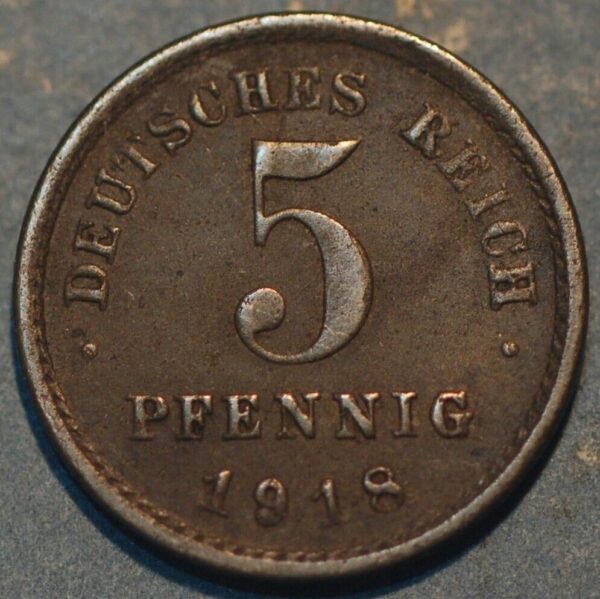 Germany Empire 5 Pfennig 1918 E KM#19