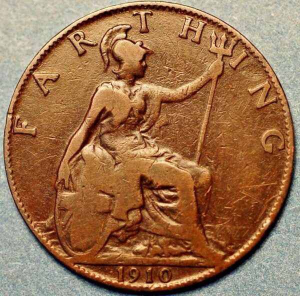 United Kingdom  Farthing 1910  Edward VII King - Image 2