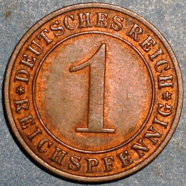 Germany Weimar Republic 1 Reichspfennig 1931 F KM# 37