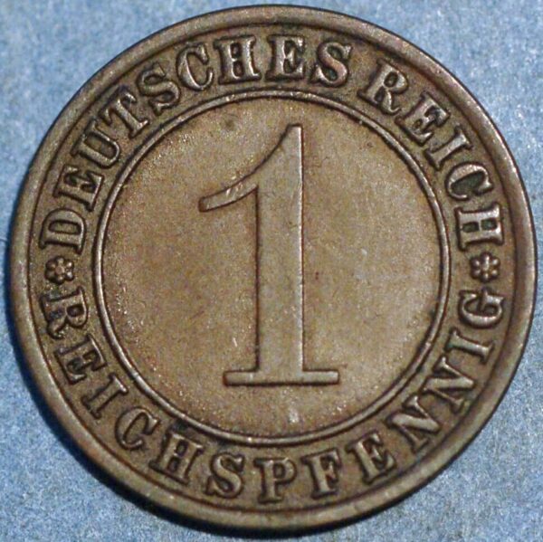 Germany Weimar Republic 1 Reichspfennig 1932 A KM# 37 - Image 2