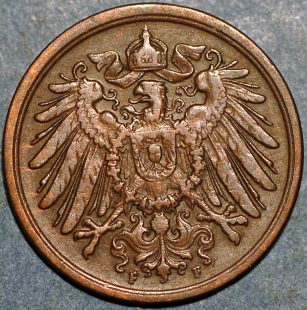 Germany 2 Pfennig 1911 F Wilhelm II KM# 16 - Image 2