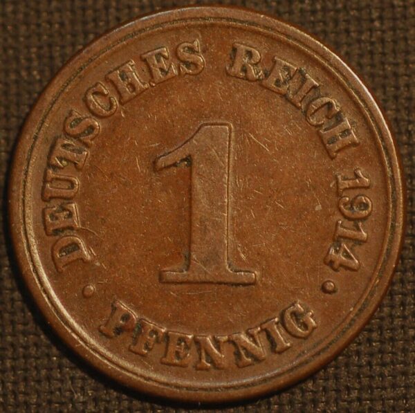 Germany 1 Pfennig 1914 E Wilhelm II KM# 10