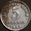 Germany Empire 5 Pfennig 1922 D KM# 19