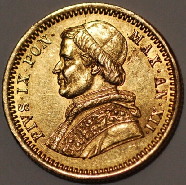 Italy Papal States Vatican Pius IX 2.5 Scudi 1858 KM#1117