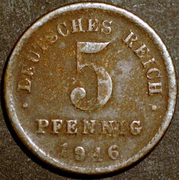 Germany Empire 5 Pfennig 1916 D KM# 19