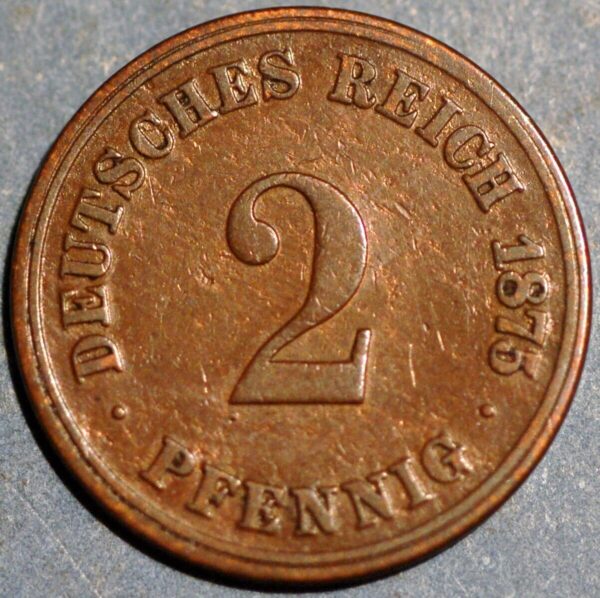 Germany 2 Pfennig 1875 Wilhelm I KM# 2