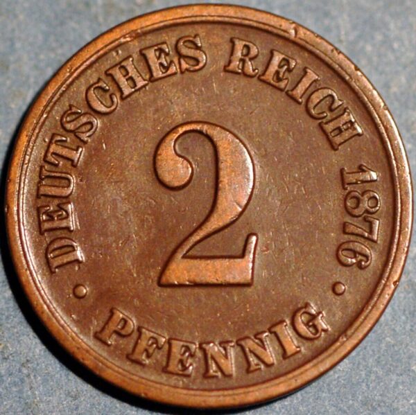 Germany 2 Pfennig 1876 Wilhelm I KM# 2