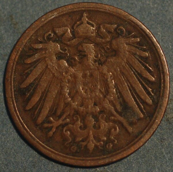 Germany 1 Pfennig 1901 G Wilhelm II KM# 10 - Image 2