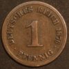 Germany 1 Pfennig 1876 F Wilhelm II KM# 1