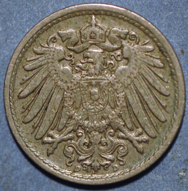 Germany Empire 5 Pfennig 1912 D KM# 11 - Image 2