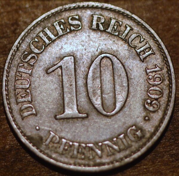 Germany Empire 10 Pfenning 1909 E  KM#12