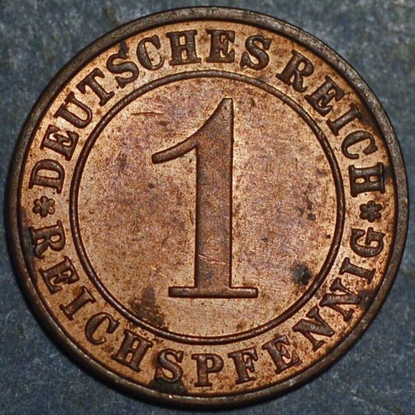 Germany Weimar Republic 1 Reichspfennig 1936 A KM# 37 - Image 2