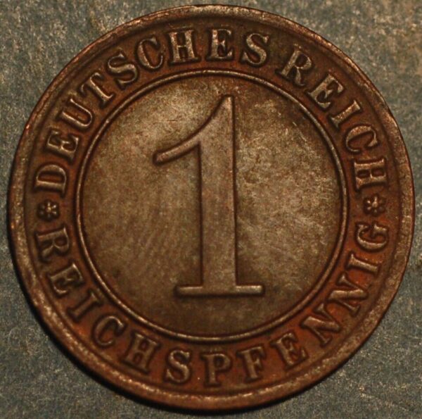 Germany Weimar Republic 1 Reichspfennig 1930 F KM# 37 - Image 2