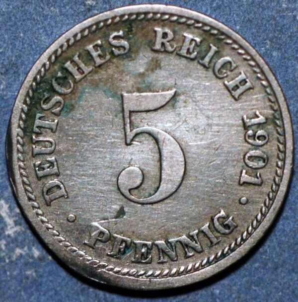 Germany Empire 5 Pfennig 1901 D KM# 11