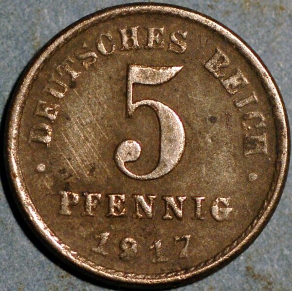 Germany Empire 5 Pfennig 1917 D KM# 19