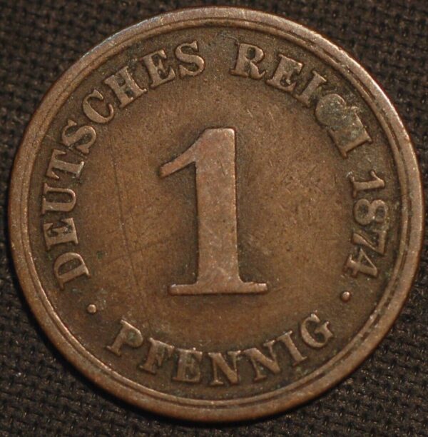 Germany 1 Pfennig 1874 A Wilhelm II KM# 1