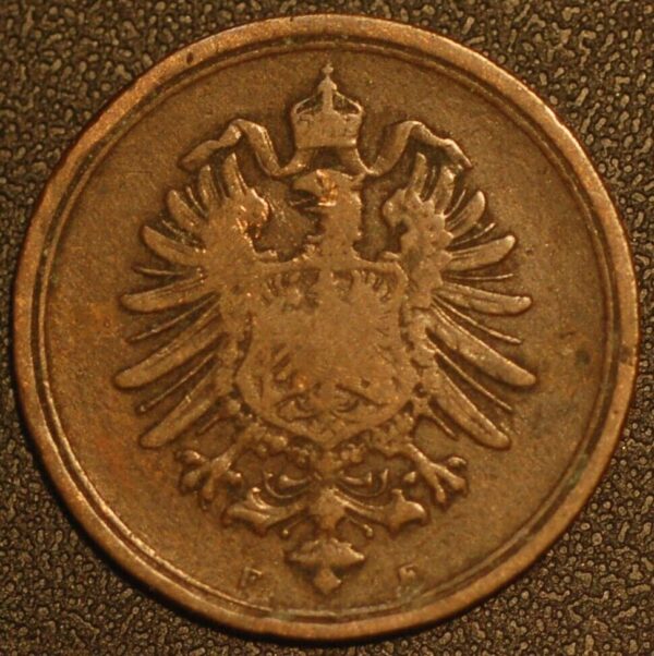 Germany 1 Pfennig 1889 F Wilhelm II KM# 1 - Image 2